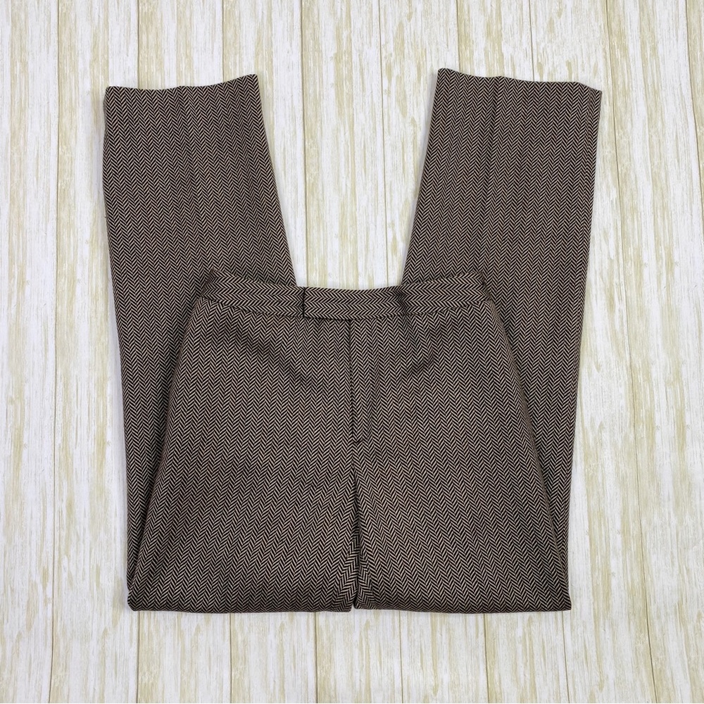 Vintage Dana Buchman Wool Cashmere Blend Herringbone Knit Trouser Pants